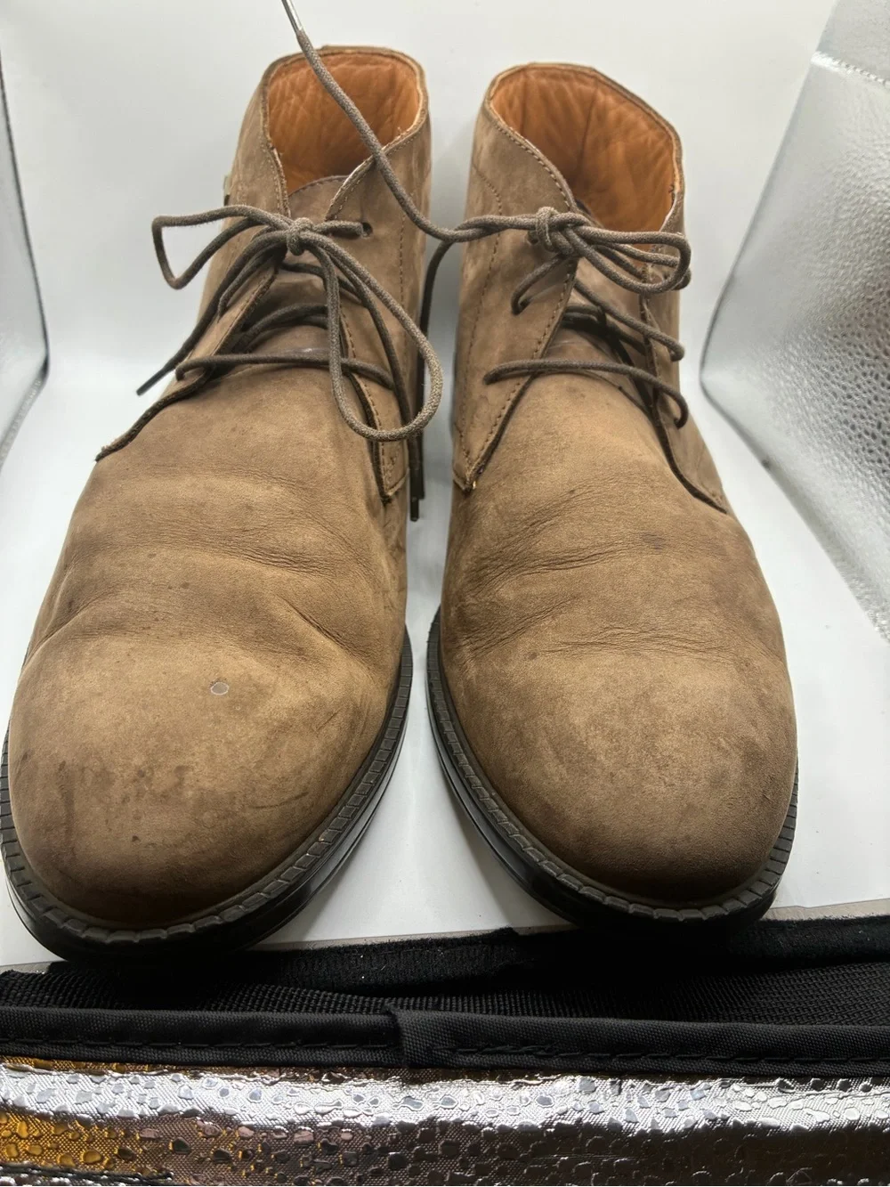Clarks Newford Mid Men’s Taupe Suede Gore Tex Chelsea Chukka Boots Size 9.5